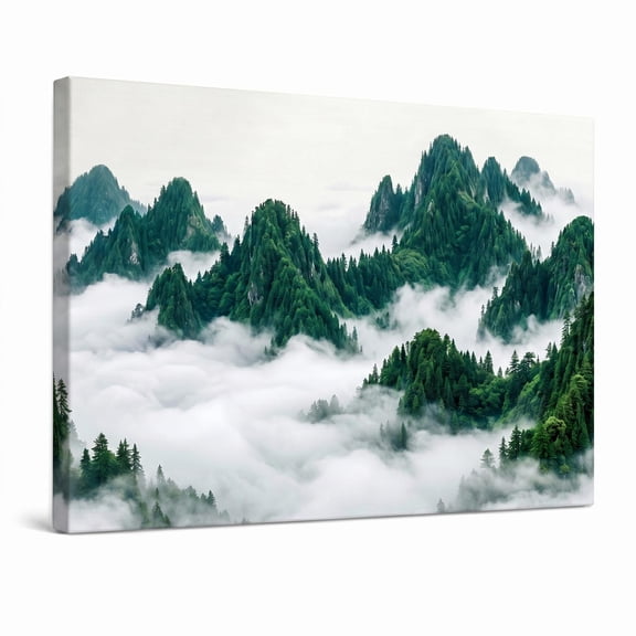 XaaKee Canvas Art Emerald Green Nature Background Pattern Contemporary Canvas Wall Art Inner Framed 18*12Inch