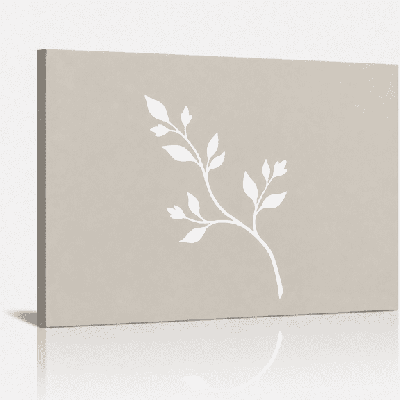 XaaKee Canvas Art Prints Minimalist Botanical Solitary Branch Modern Organic Canvas Wall Art Inner Framed 18*12Inch