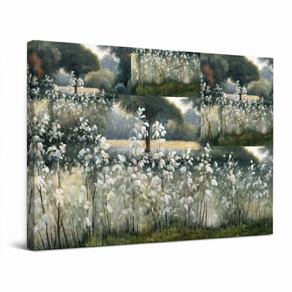 XaaKee Canvas Art Sun-Dappled Forest Edge Decorative Mural Landscape Art Prints Inner Framed 18*12Inch