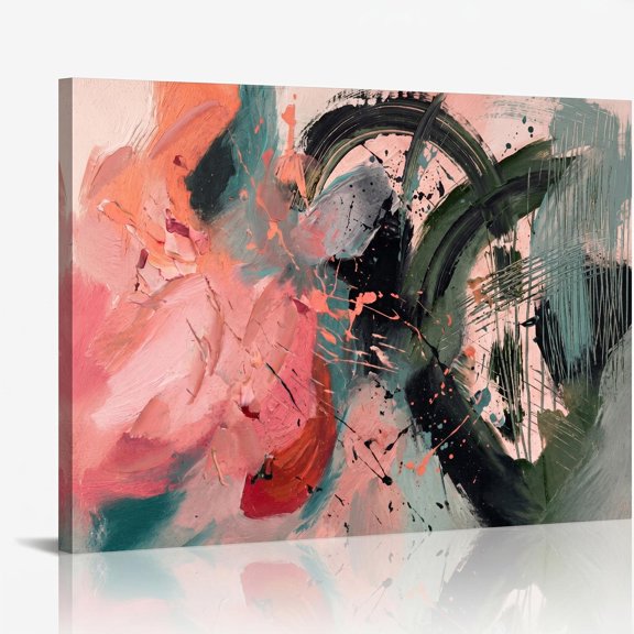 XaaKee Canvas Prints Chaotic Harmony Abstract Expressionism Modern Art Prints Inner Framed 18*12Inch