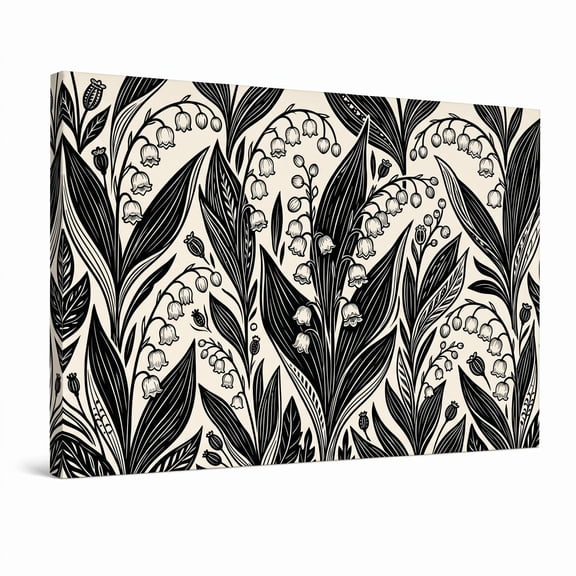 XaaKee Canvas Prints Wall Art Bell Flowers Botanical Illustration Floral Pattern Artwork Inner Framed 18*12Inch