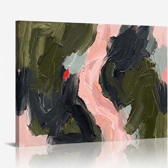 XaaKee Canvas Prints Wall Art Charcoal Black Abstract Expressionism Modern Home Decoration Inner Framed 18x12Inch