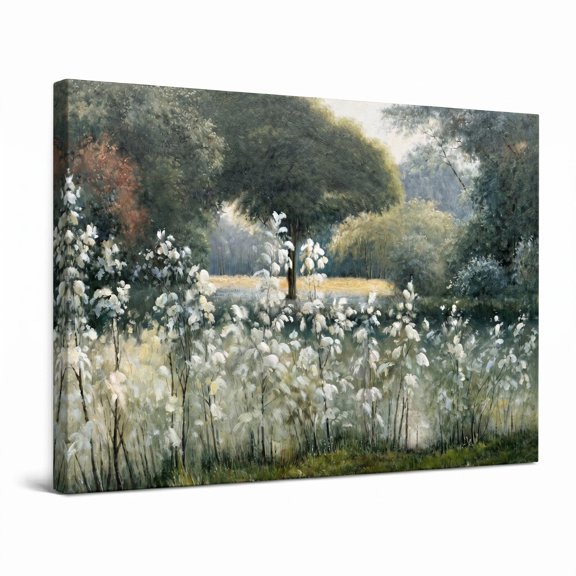 XaaKee Canvas Prints Whispering Reeds Forest Edge Tranquil Nature Landscape Style Canvas Wall Art Prints Inner Framed 18*12Inch