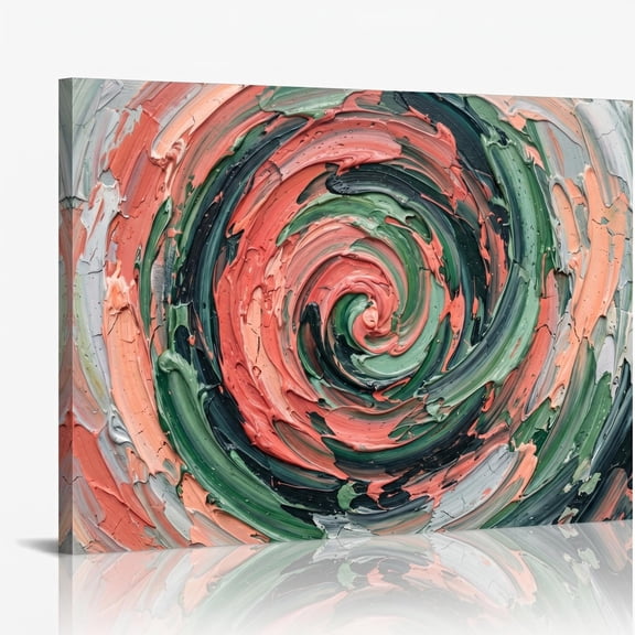 XaaKee Canvas Wall Art Central Vortex Abstract Expressionism Modern Abstract Painting Canvas Prints Wall Art Inner Framed 18*12Inch