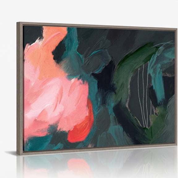 XaaKee Canvas Wall Art Charcoal Base Abstract Expressionism Modern Painting Inner Framed 18*12Inch