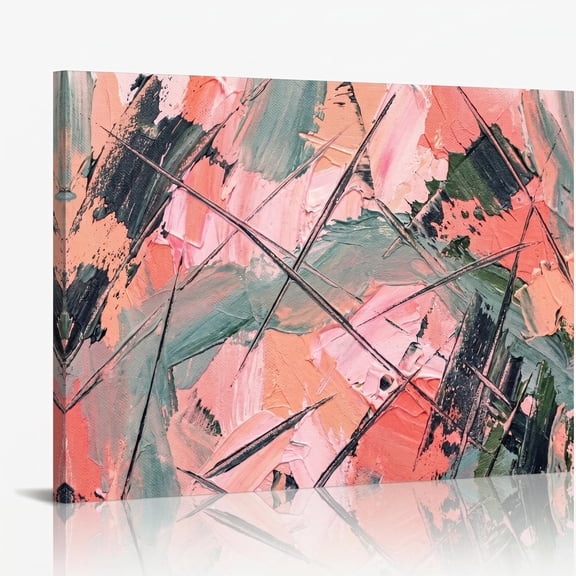 XaaKee Canvas Wall Art Jagged Edges Abstract Expressionism Modern Abstract Painting Canvas Prints Wall Art Inner Framed 18*12Inch
