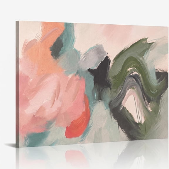 XaaKee Canvas Wall Art Prints Earthy Tones Abstract Expressionism Modern Painting Inner Framed 18*12Inch