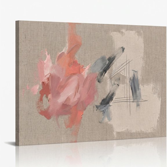 XaaKee Canvas Wall Art Rough Canvas Abstract Expressionism Modern Painting Inner Framed 18*12Inch