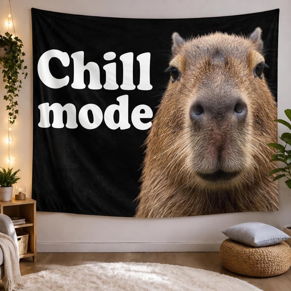 XaaKee, Chill Capybara Tapestry Wall Hanging, Relaxed Animal Bedroom Tapestry, High-Quality Polyester Large Wall Tapestry, 60x40Inch