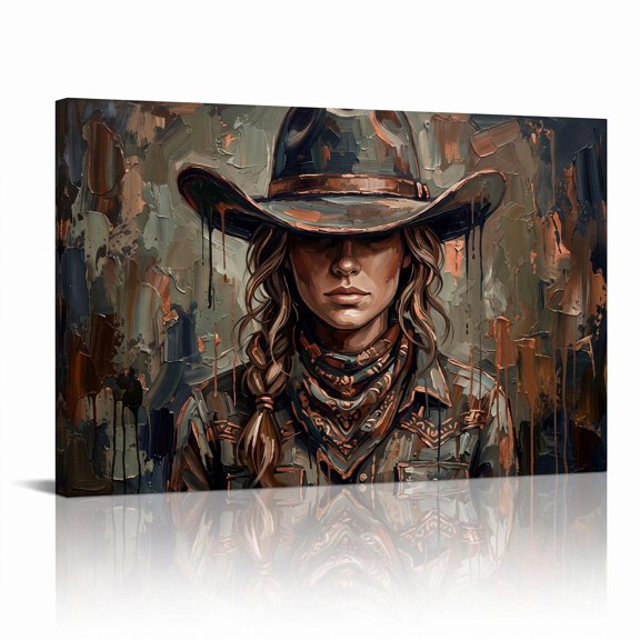 XaaKee Copper Hat Western Style Art Prints Hat Dripping Framed Canvas Wall Art 18x12Inch