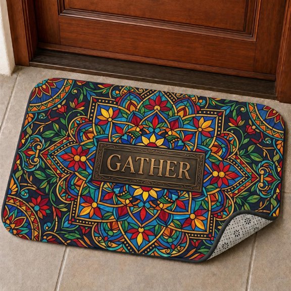 XaaKee Door Mat, Floral Pattern Welcome Mat, Non-Slip Rubber Backing Outdoor Rug For Entryway Patio, 20x31inch