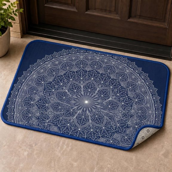 XaaKee Doormat, Maple Leaf Outline Symmetrical Pattern Doormats, Non-Slip Rubber Backing Outdoor Door Mat For Entryway Floor Mat, 20x31inch