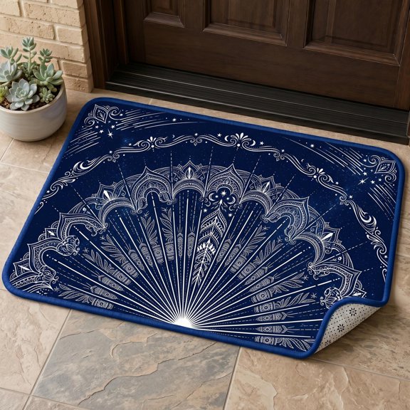 XaaKee Doormats, Meteor Shower Lines Pattern Doormat Outdoor Entrance, Non-Slip Rubber Backing Floor Mat For Home Entrance, 20x31inch