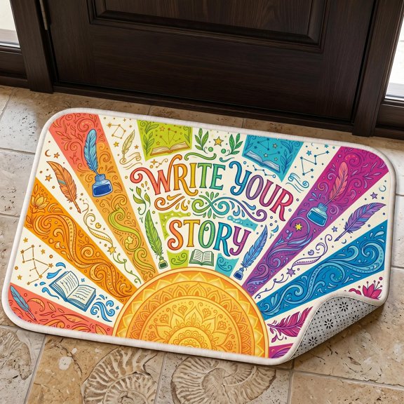 XaaKee Floor Mat, Glowing Write Print Doormats, Non-Slip Rubber Backing Outdoor Rug, For Living Room Entrance, 20x31inch
