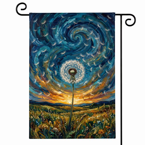 XaaKee, Garden Flags, Golden Seed Halo Landscape Yard Flag, Double-sided High-Quality White Linen Garden Flags For Outside, Nature Hope Decor, 12x18Inch