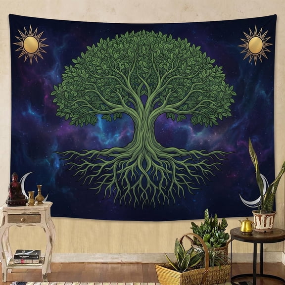 XaaKee Large Tapestry, Mystical Cosmic Tree of Life Tapestry for Bedroom, High-Quality Polyester Wall Tapestry Wall Hanging, 60x40Inch