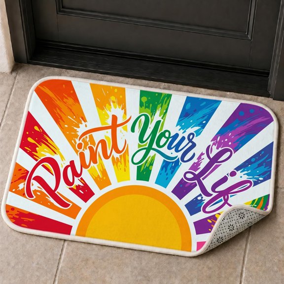 XaaKee Outdoor Doormats, Whimsical Paint Design Floor Mat, Non-Slip Rubber Backing Front Door Mat, For Indoor Outdoor Use, 20x31inch