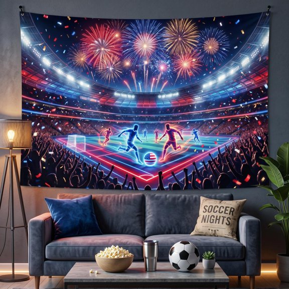 XaaKee Room Tapestry, Electric Patriotic Game Bedroom Tapestry, High-Quality Polyester Tapestry Wall Hanging For Study And Game Room Decor 60x40Inch