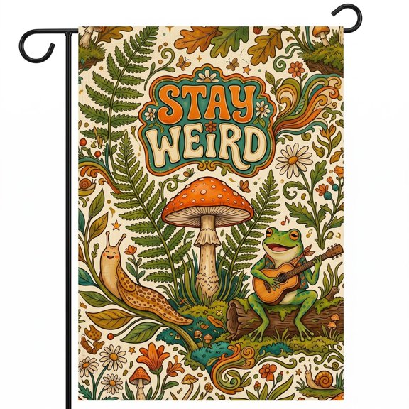 XaaKee Spring Garden Flag, Whimsical Woodland Creatures Nature Beat Summer Garden Flag, Double-Sided High-Quality White Linen Yard Flags, Outdoor Welcome Decor, 12x18Inch