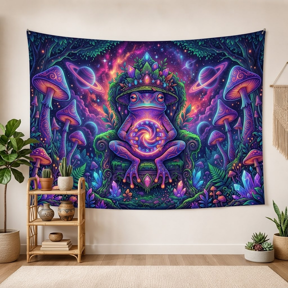 XaaKee Tapestry For Bedroom, Astral Projection Toad, High-Quality Polyester Wall Tapestry, 60x40Inch