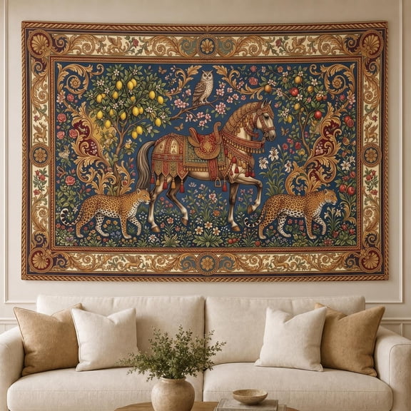 XaaKee Tapestry For Bedroom, Regal Animal Compositions Tapestry, High-Quality Polyester Wall Tapestry, For Living Room Makeover, 60x40Inch