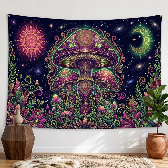 XaaKee, Tapestry Wall Hanging, Cosmic Patterned Undergrowth, High-Quality Polyester Bedroom Tapestry, 60x40Inch