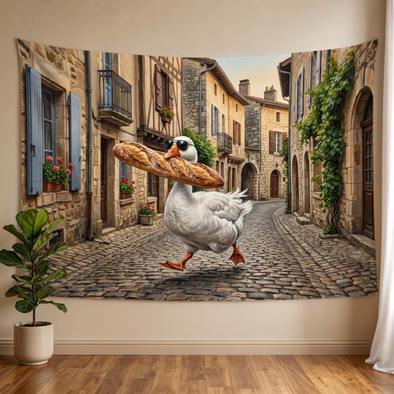 XaaKee, Tapestry Wall Hanging, Dashing Goose Loaf Design, High-Quality Polyester Large Tapestry, 60x40Inch