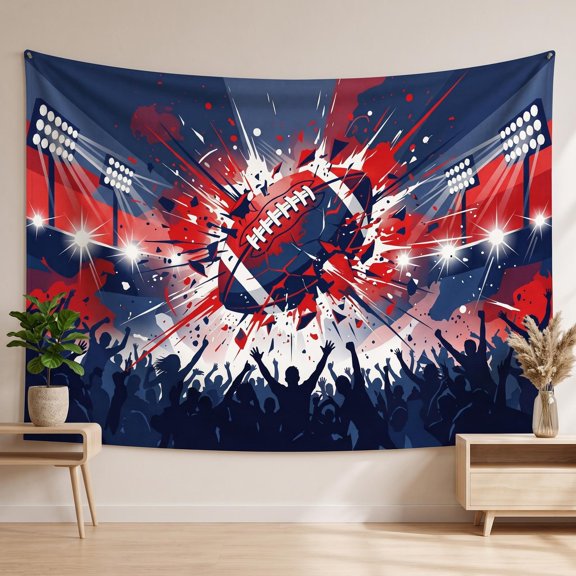 XaaKee Tapestry Wall Hanging, Fluid Goal Chaos Splatter Soccer Field, High-Quality Polyester Bedroom Tapestry, 60x40Inch