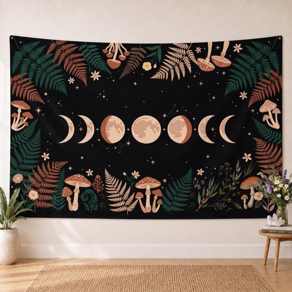 XaaKee Tapestry Wall Hanging, Shadow Botany Magic, High-Quality Polyester Bedroom Tapestry 60x40Inch