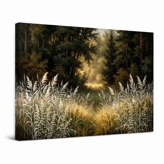 XaaKee Wall Print Luminous Margin Vintage Botanical Floral Foreground Canvas Wall Art Inner Framed 18*12Inch
