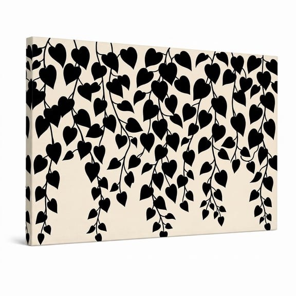 XaaKee Wall Print Pothos Vines Flat Vector Design Canvas Wall Art Prints Inner Framed 18*12Inch