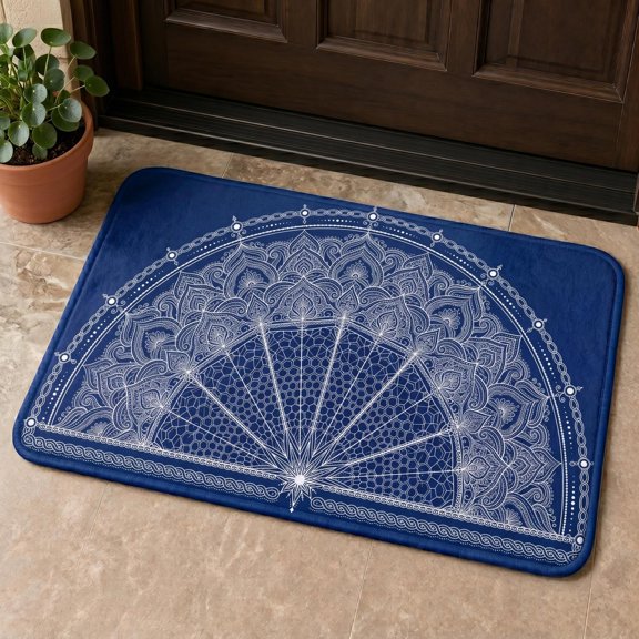 XaaKee Welcome Mat, Spiderweb Geometric Hex Decorative Pattern Doormat, Non-Slip Rubber Backing Outdoor Mat For Front Door, 20x31inch