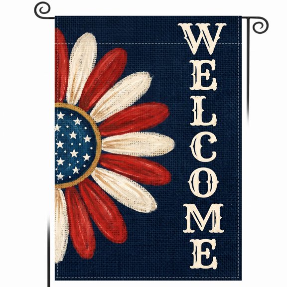 XaaKee Yard Flags, Americana Decor Daisy Garden Flags For Outside, Double-Sided High-Quality White Linen Spring Garden Flag, Balcony Decor 12x18Inch
