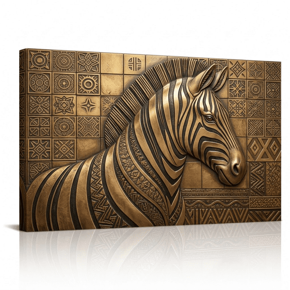 XaaKee Zebra African Echo Art Prints Textured Wildlife Canvas Wall Art Prints Modern Canvas Prints Wall Art Inner Framed 18*12Inch