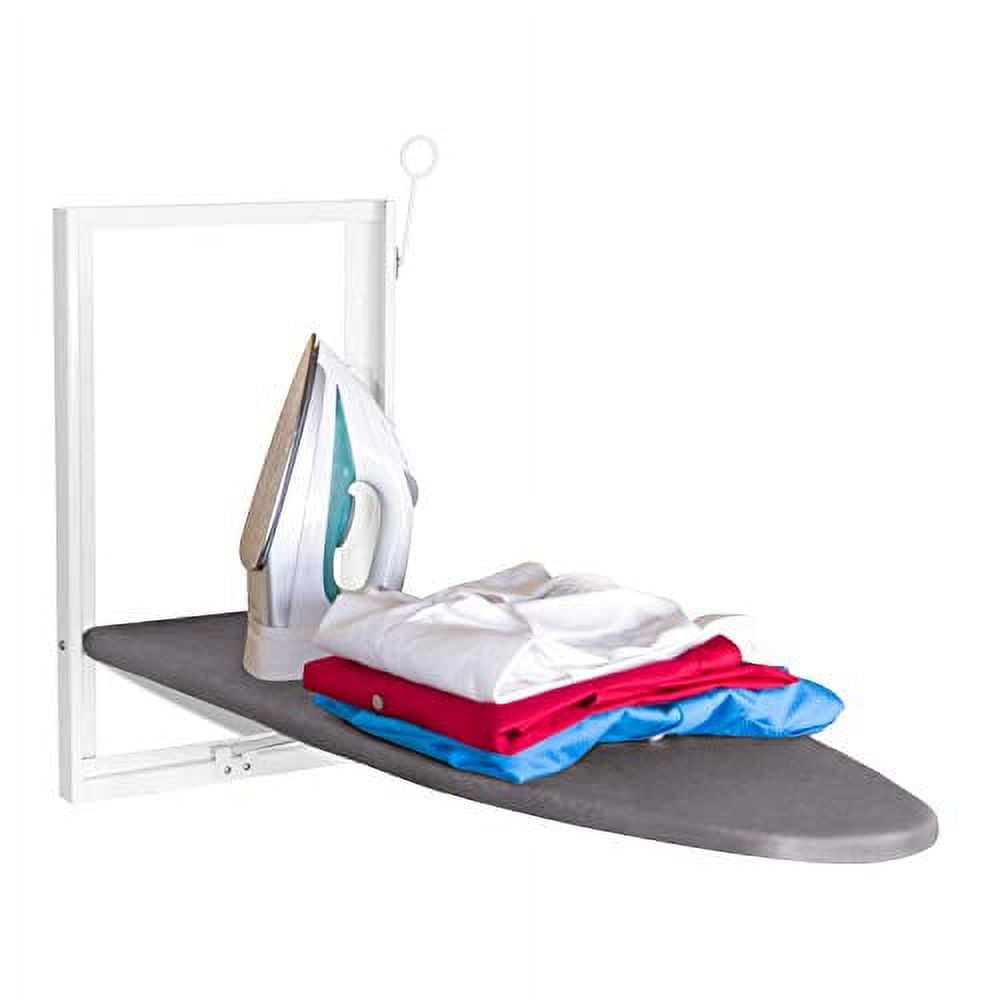 Gray Wall Mounted Fold Down Ironing Board with Cotton Cover