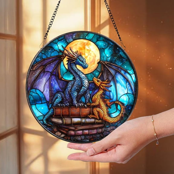 Xaden Riorson Dragon Glass Ornament, Fourth Wing Inspired Suncatcher, Book Lover Fantasy Gift, Dark Romance Window Art, Onyx Storm Decor, Suncatcher Window Hanging, 3.5 in