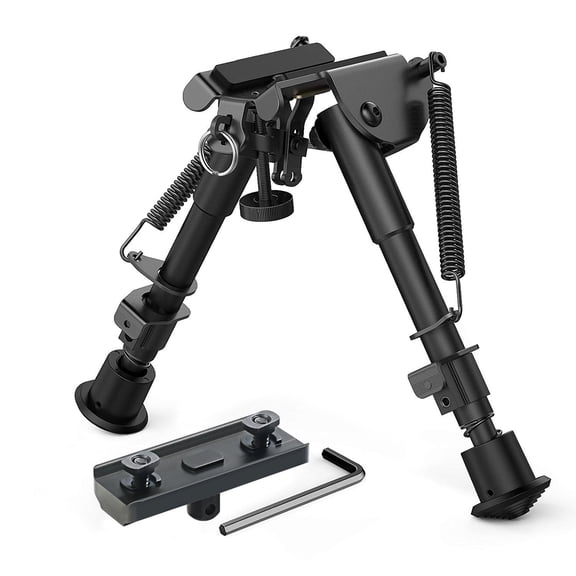 Xaegistac Adjustable Height Rifle Bipods with Quick Release Adapter, Aluminum Black, 10 oz