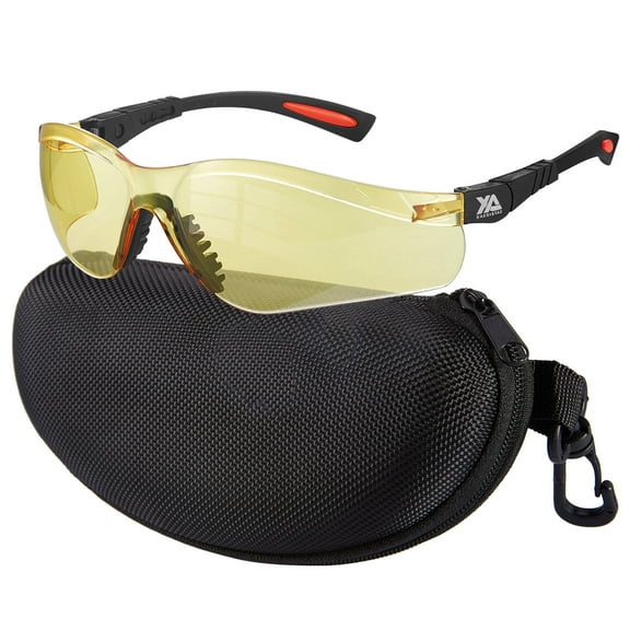 Xaegistac Shooting Glasses Anti-fog Shooting Range Eye Protection, Adjustable Safety Glasses with Zipper Hard Case