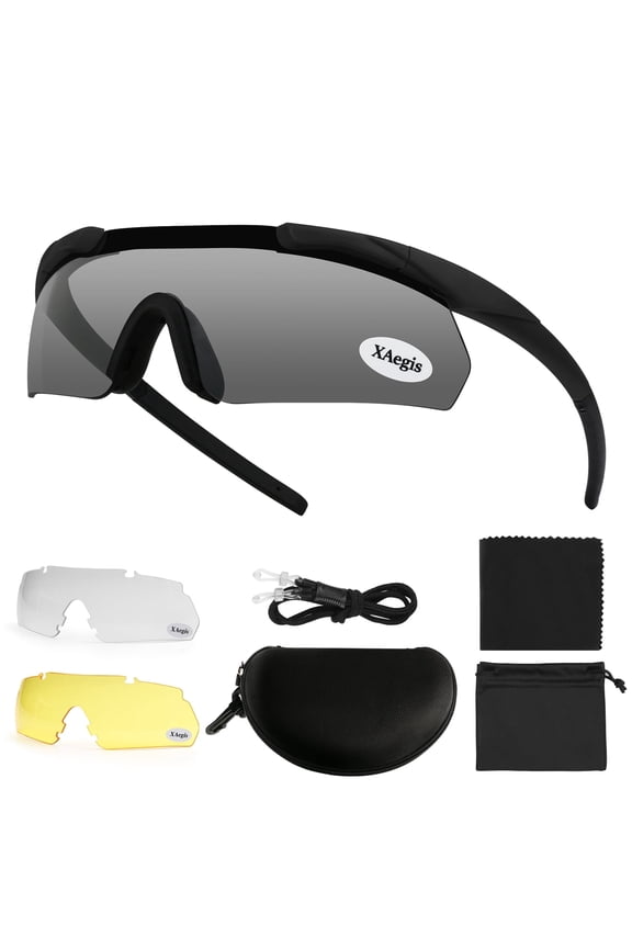 Tactical Shooting Glasses with 3 Interchangeable Lens High Impact Eye Protection