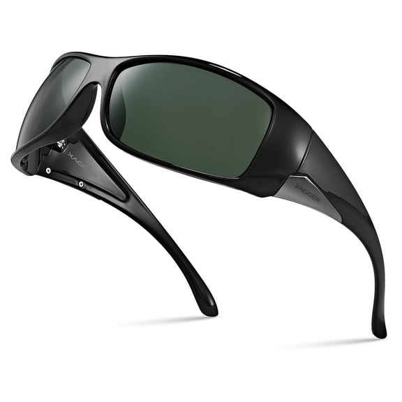 Xagger Oversized Wrap Around Sport Polarized Sunglasses for Men Driving Fishing Golf TR90 Frame Sun Glasses