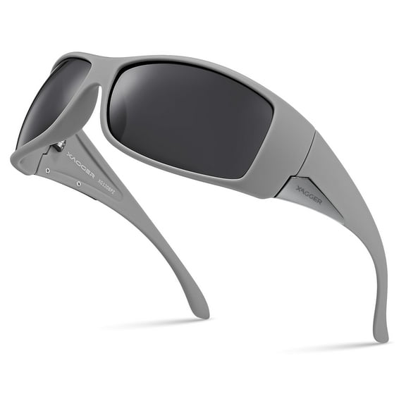 Xagger Oversized Wrap Around Sport Polarized Sunglasses for Men Driving Fishing Golf TR90 Frame Sun Glasses