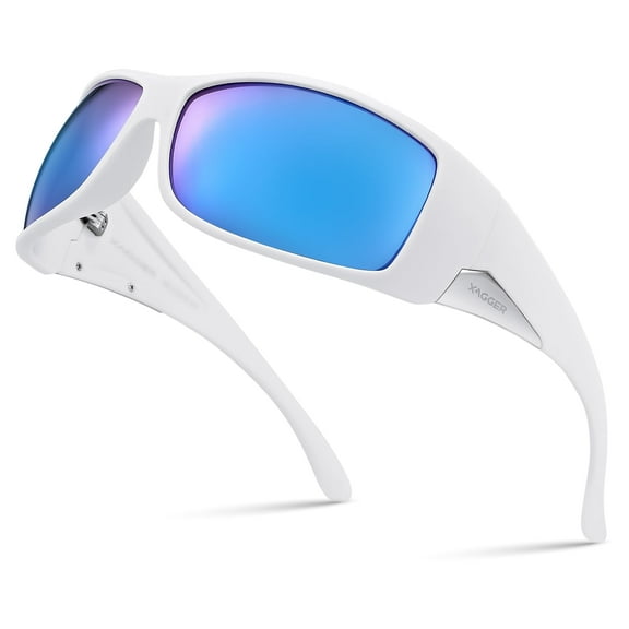 Xagger Oversized Wrap Around Sport Polarized Sunglasses for Men Driving Fishing Golf TR90 Frame Sun Glasses