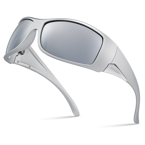 Xagger Oversized Wrap Around Sport Polarized Sunglasses for Men Driving Fishing Golf TR90 Frame Sun Glasses