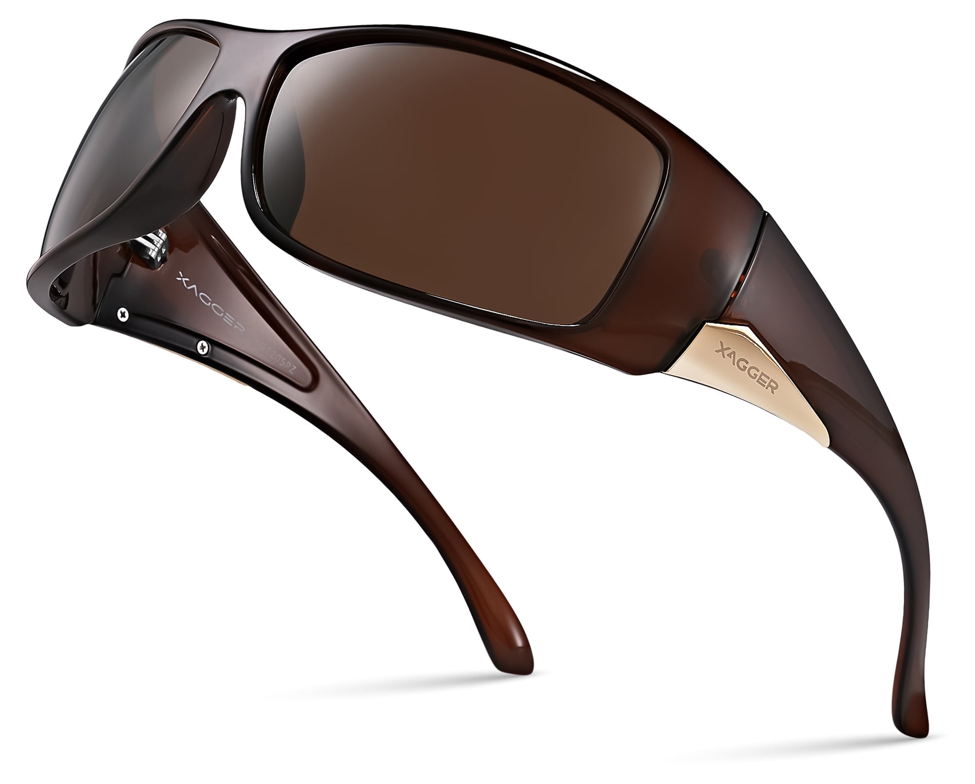 Xagger Oversized Wrap Around Sport Polarized Sunglasses for Men -  Rectangular Driving Fishing Golf Sports Sun Glasses made of Flexible TR90  Plastic 