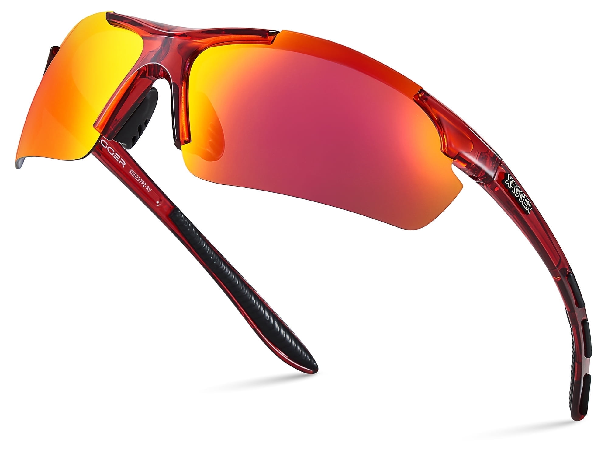 Xagger Polarized Lightweight UV400 Wrap Around Sport Sunglasses