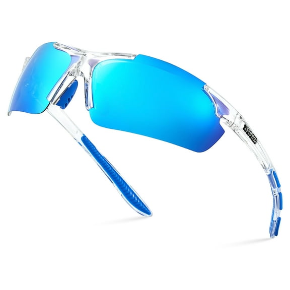 Xagger Polarized Lightweight UV400 Wrap Around Sport Sunglasses for Men Women Baseball Softball Running Glasses