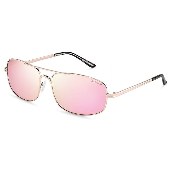 Xagger Polarized Oval Aviator Sunglasses for Men Pilot Metal Frame Driving Fishing Golf UV400 Sun Glasses