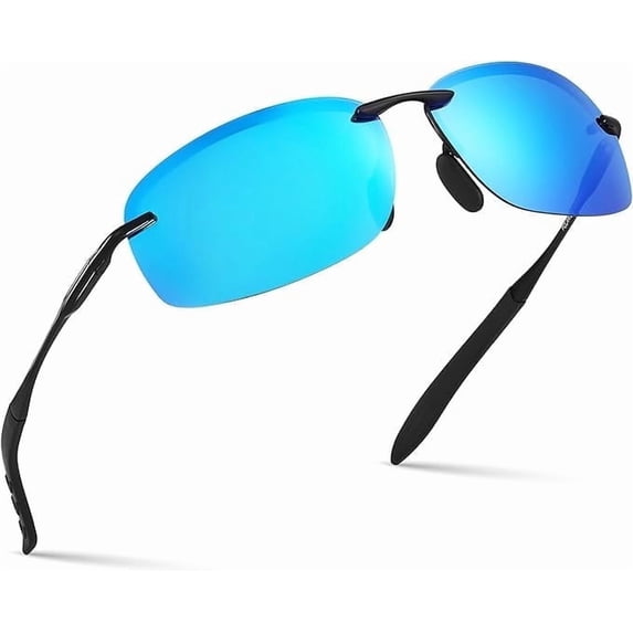 Xagger Polarized Rimless Driving Sunglasses for Men Metal Frame Anti-Glare UV400 Protection Sun Glasses