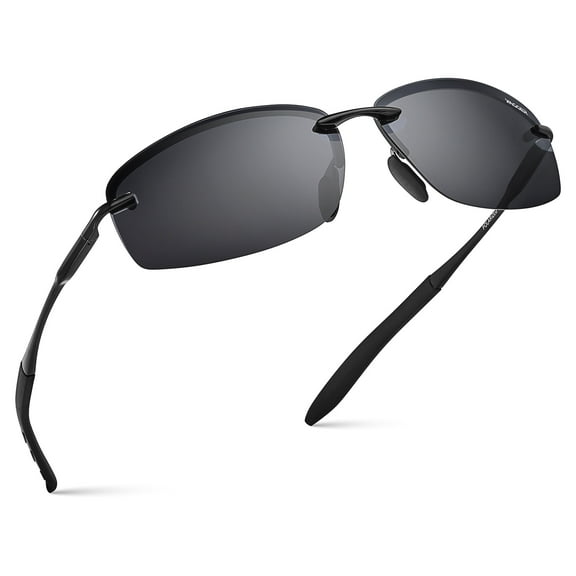 Xagger Polarized Rimless Driving Sunglasses for Men Metal Frame Anti-Glare UV400 Protection Sun Glasses