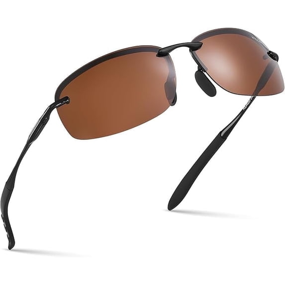 Xagger Polarized Rimless Driving Sunglasses for Men Metal Frame Anti-Glare UV400 Protection Sun Glasses